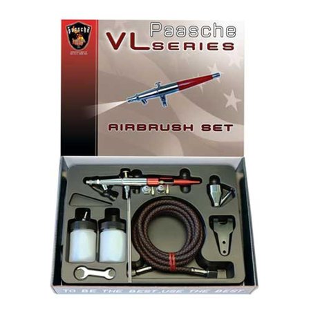 PAASCHE VL-202S Airbrush Set with Metal Handle & All Three Heads for VL PA398285